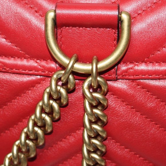Gucci GG Marmont Red Leather Mini Backpack Bag Purse NWOT main image 8